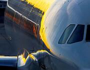 side of aircraft in sunlight