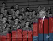 trump in front of troops