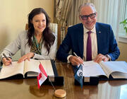 ESA Director General Josef Aschbacher and President of the Canadian Space Agency Lisa Campbell