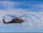 A UH-60 Black Hawk flies with the GE Aerospace T901 engine