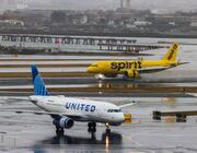 united and Spirit on tarmac