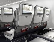 A rendering of Collins Aerospace's Helix main cabin seat.