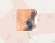 Landsat photo of battle damage at Saudi base