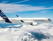 Airbus A220 in flght