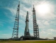 Caption: A Blue Origin New Glenn rocket on the launch pad at LC-36 ahead of the NG-3 mission, April 13, 2026. Credit: Blue Origin