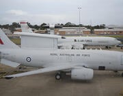 Royal Australian Air Force Boeing E-7A in front of U.S. Air Force E-3