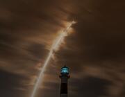 : A SpaceX Falcon 9 rocket carrying the GPS III-8 mission successfully launches from Space Launch Complex 40 at Cape Canaveral Space Force Station, Florida, on April 21, 2026. Credit: U.S. Space Force photo illustration by Gwendolyn Kurzen