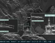 An ICEYE remote sensing image reveals multiple submarines are identifiable at a submarine base in Russia, including three Delta-IV class SSBNs and an Akula-class SSN. Credit: ICEYE