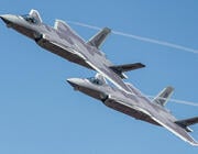 Two J-20s, China's first stealth fighter