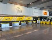 Spirit Airlines counters are empty at Cleveland Airport