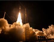 Caption: A United Launch Alliance (ULA) Atlas V rocket lifts off from Space Launch Complex-41 on April 27 at 8:53 p.m. EDT carrying 29 satellites for the Amazon Leo broadband constellation. Photo Credit: ULA