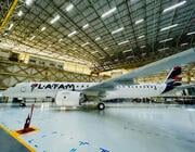 LATAM’s first Embraer E195-E2 in the manufacturer’s São José dos Campos factory.