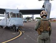 Army aviators participate in a familiarization flight on an MV-22 in July 2025. Credit: U.S. Army