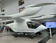 An example of Beta’s Alia 250 VTOL aircraft at its production facility in Burlington, Vermont.  Credit: Ben Goldstein/Aviation Week Network
