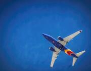 SWA plane in blue sky