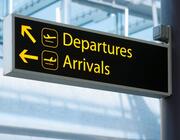 UK Departures Arrivals sign