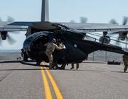 Special operators unload an MH-6 from an MC-130 during a May 2023 exercise. Credit: Air National Guard