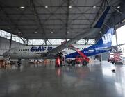 Go Air aircraft in a hangar