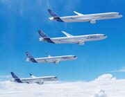 Airbus family in flight