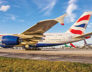 British Airways Airbus A380 on runway