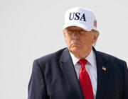 President Trump wearing a USA cap