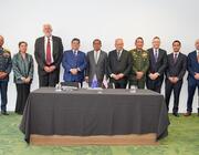 officials at malaysia/australia space JV signing ceremony