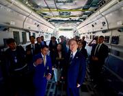 South Korean President Lee Jae-myung inside an Embraer C-390