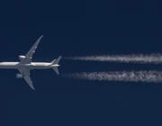 Air France aircraft with contrails