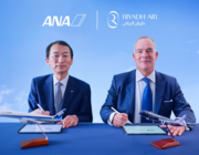 ANA CEO juichi hirasawa and riyadh air CEO tony douglas