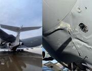 Photographs showing damage to a U.S. Air Force C-17 in March 2025. Credit: U.S. Air Force
