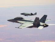 Boeing Photo: Australian F/A-18F shadowing Ghost Bat CCA