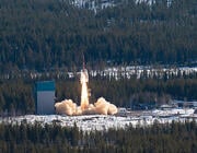 rocket launching in forested area