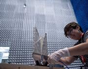 scientist working on vivaldi antenna