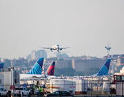 aircraft flying at airport