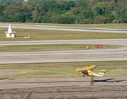 Electra's fixed-wing EL2 Ultra Short departs a heliport on the ramp at Roanoke-Blacksburg Regional Airport