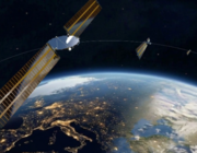 satellite orbits earth overlooking europe