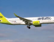 AirBaltic A220 flying