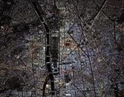 aerial view of dense city grid
