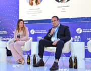 carolyn cossavella of l3harris technologies and fabrizio pirondini of xoople at world space business week