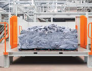Gen Phoenix processing facility showing pallet of discarded industrial leather scraps