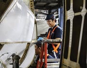 Lufthansa Technik Philippines staff performing maintenance on Airbus A380